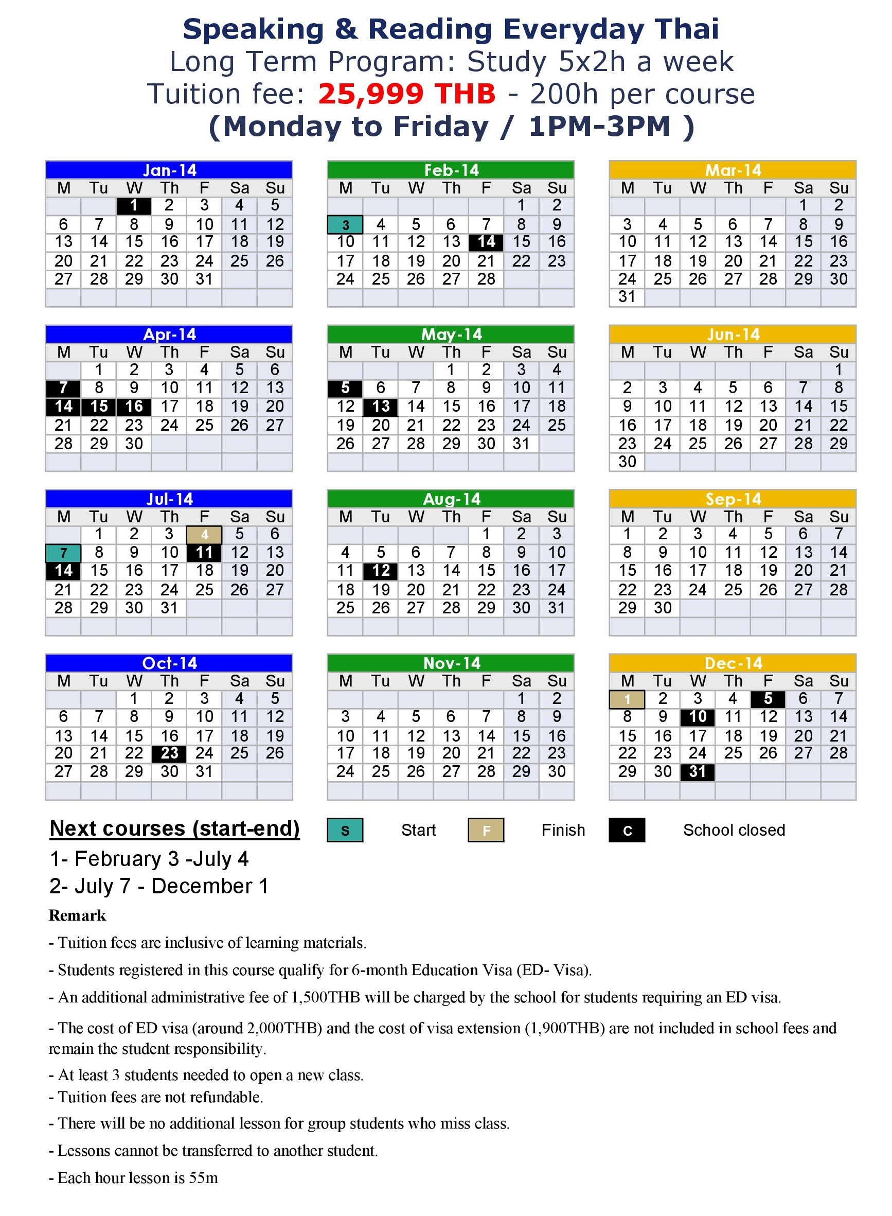 Learn to speak read and write Thai (Education Visa)